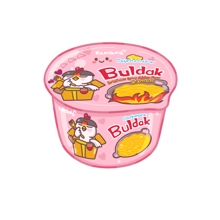 Buldak carbonara cup doodle